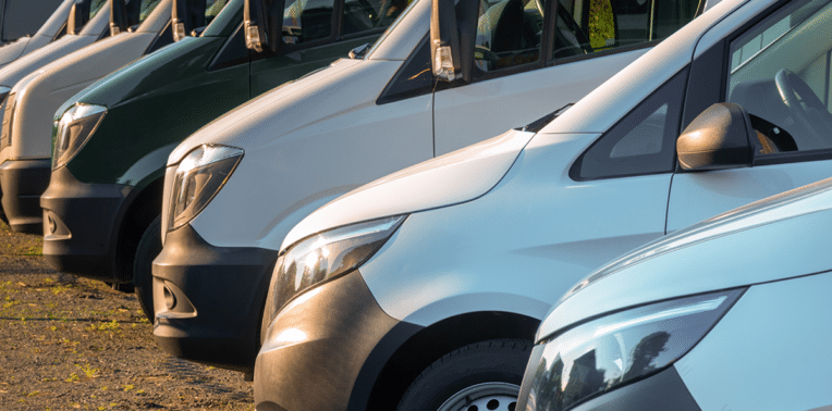 line of vans evoking fleet vehicle
