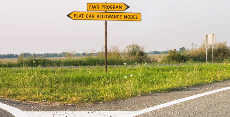image of sign post evoking Car Allowance to a FAVR