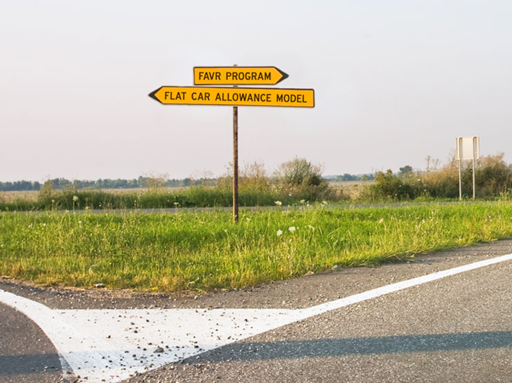 image of sign post evoking Car Allowance to a FAVR