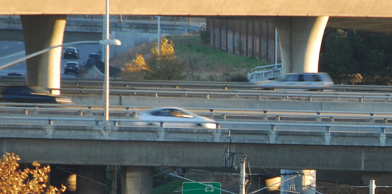 Cars driving on a freeway