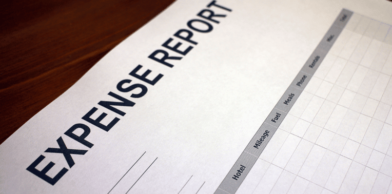 stock photo of an expense report evoking employer mileage reimbursement