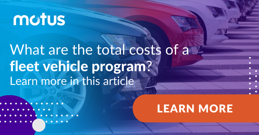 graphic stating "What are the total costs of a fleet vehicle program? Learn more in this article" with a button to Learn More paralleling vehicle recalls