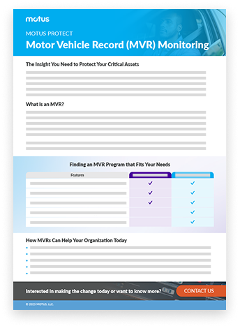 Motus Protect Motor Vehicle Record (MVR) Monitoring Datasheet Thumbnail