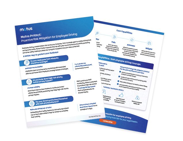 Motus Protect: Proactive Risk Mitigation for Employee Driving